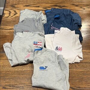 7 PERFORMANCE 5T Vineyard Vines Kids' Gray, Blue, and Pink Long Sleeve Tees.